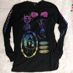 Current Mood Dolls Kill XS goth Streetwear Graphic Long Sleeve Shirt